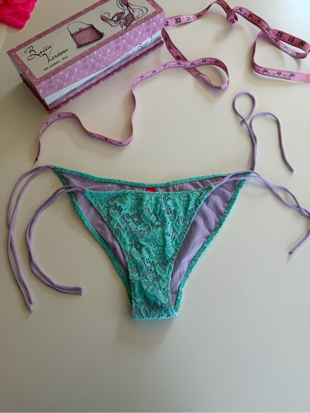Delicate Lace String Bikini Bottoms